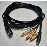 Video cable S-VIDEO CVBS LCA 2x Audio C64 - Commodore 64 cable 75Ohm RCA GOLD HQ